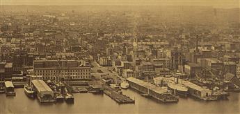 JOSHUA H. BEAL (active 1860s-1870s) Beals Panoramic View of New York. A monumental 5-part panorama from the Brooklyn Bridge Tower de